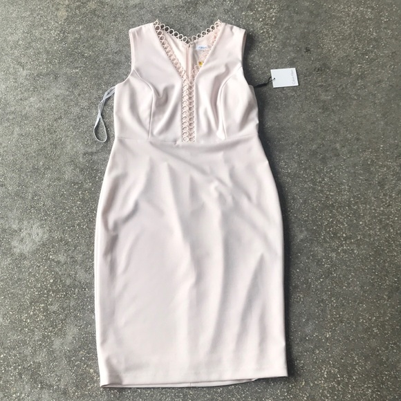 Calvin Klein Very Light Peach Pencil Dress - Picture 2 of 5